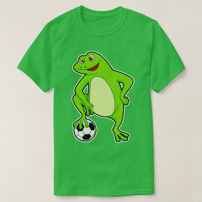 Frosch als Spieler mit Kugel T-Shirt (Design vorne)