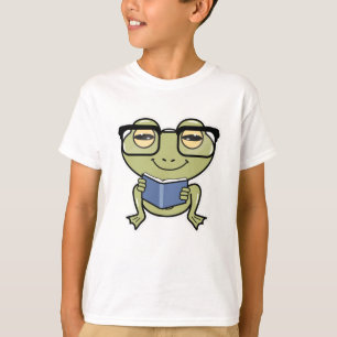 Frosch als Student mit Buch T-Shirt