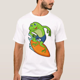 Frosch als Surfer mit Surfbrett T-Shirt