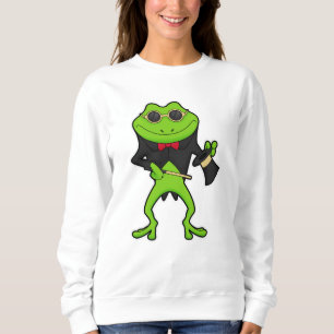 Frosch als Zauberer mit Zauberstab & Hut Sweatshirt