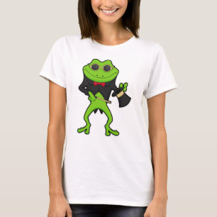 Frosch als Zauberer mit Zauberstab & Hut T-Shirt