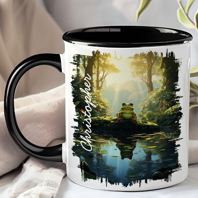 Frosch am Waldstrom-Reflexionsbild  Tasse (Von Creator hochgeladen)