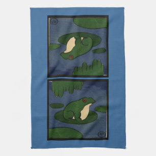 Frosch - Antiquarische, farbenfrohe Buchillustrati Geschirrtuch