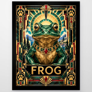 Frosch, Art Deco Wildlife Postkarte