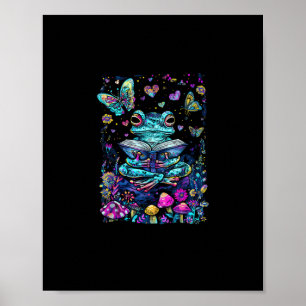 Frosch-Ästhetik Cottagecore Goblincore Lesen Poster