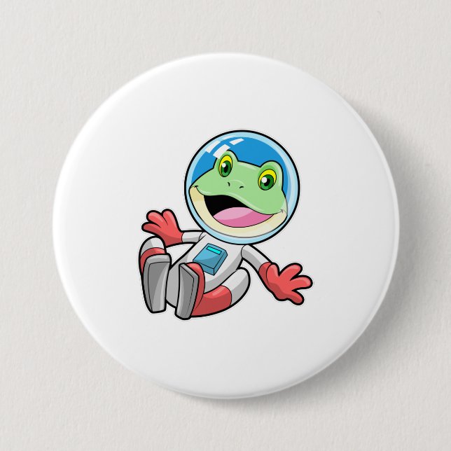 Frosch Astronaut Costume Space Button (Vorderseite)