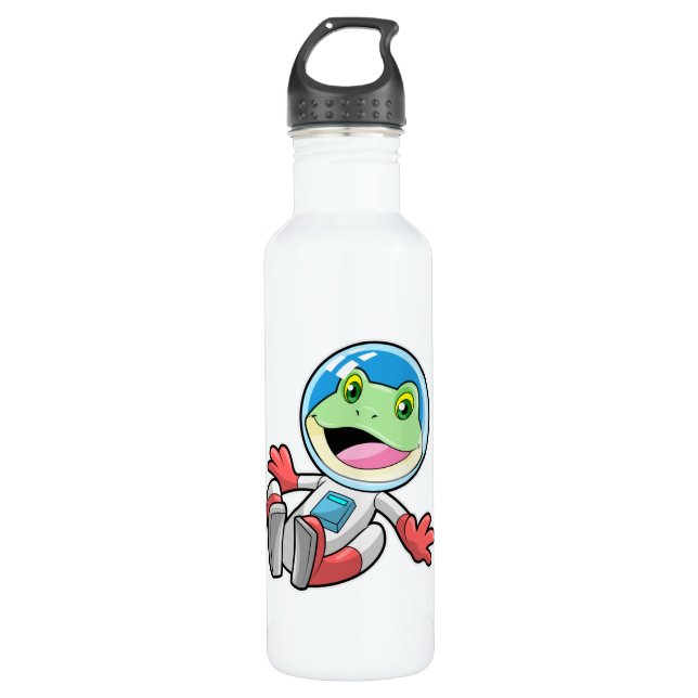 Frosch Astronaut Costume Space Edelstahlflasche (Vorderseite)