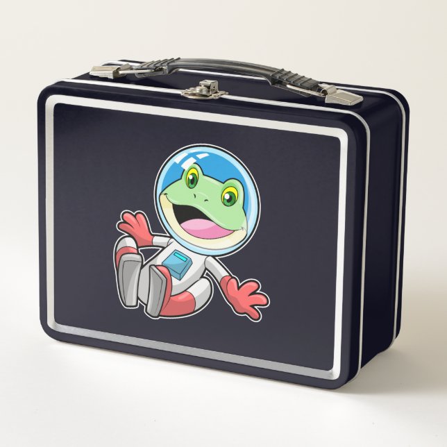 Frosch Astronaut Costume Space Metall Brotdose (Vorderseite)