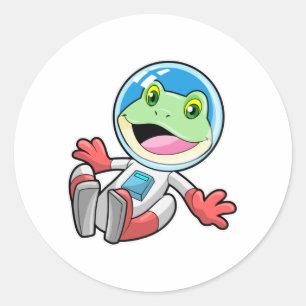 Frosch Astronaut Costume Space Runder Aufkleber