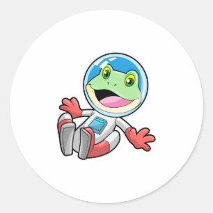 Frosch-Astronauten-Kostüm Weltraum Runder Aufkleber