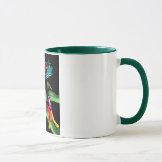 Frosch auf Blatt Tasse