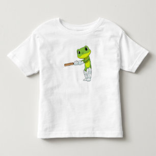 Frosch auf Cricket mit Cricket-Fledermaus Kleinkind T-shirt