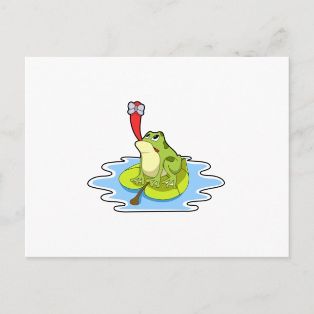 Frosch auf dem Leaf mit Insekt Postkarte (Vorderseite)