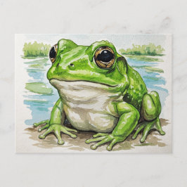 Frosch auf der Postkarte für Postüberquerung