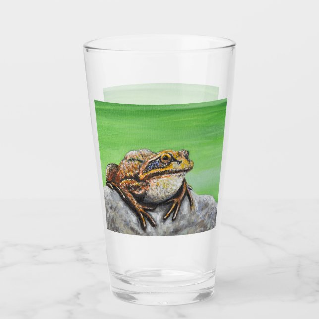Frosch auf einem Felsen Glas (Vorderseite)