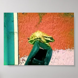 Frosch auf einem Handy-Fall Poster