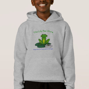 Frosch auf einem Seerosenblatt Hellgrau Hoodie