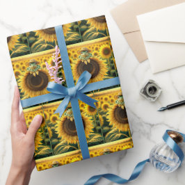 Frosch auf einer gelben Sonnenblume Geschenkpapier