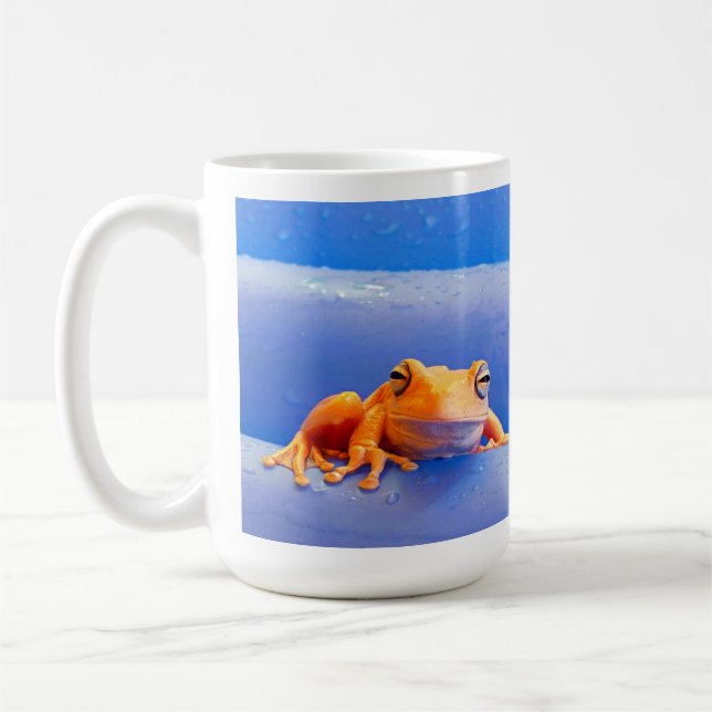 Frosch auf Floatie-Tasse Kaffeetasse (Links)