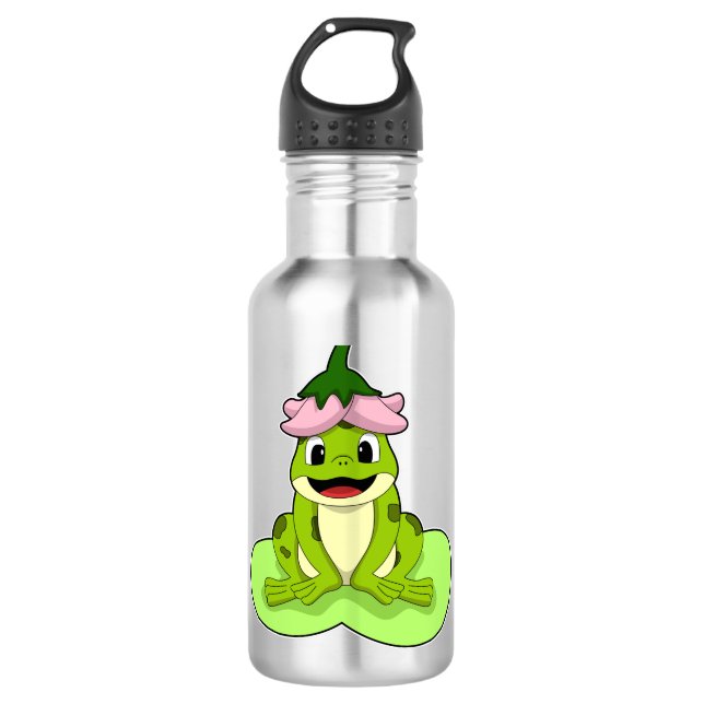 Frosch auf Leaf Edelstahlflasche (Vorderseite)