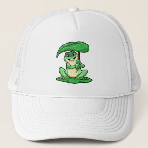Frosch auf Leaf mit Schirm Truckerkappe