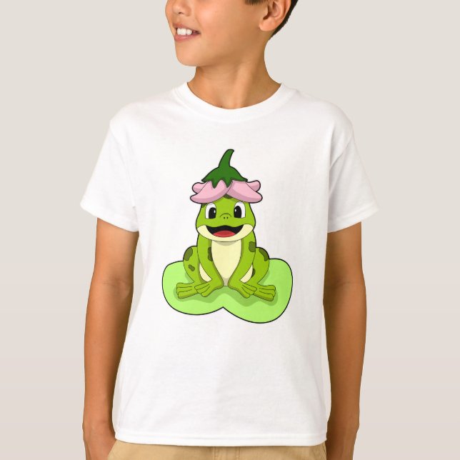 Frosch auf Leaf T-Shirt (Vorderseite)