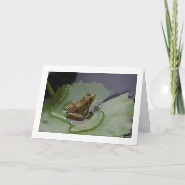 Frosch auf Lilien-Auflage Karte (Vorderseite)