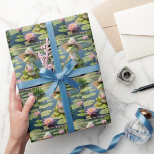 Frosch auf Lily Pad Geschenkpapier