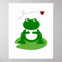 Frosch auf Lily Pad mit Ladybug Kinderzimmer Wall