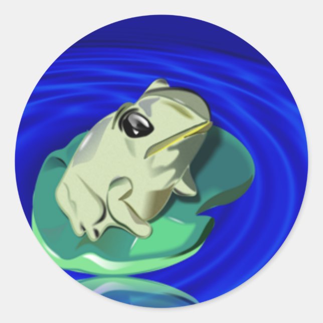 Frosch auf Lily Pad Stickers (Vorderseite)