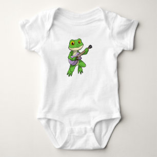 Frosch auf Musik mit Gitarre Baby Strampler