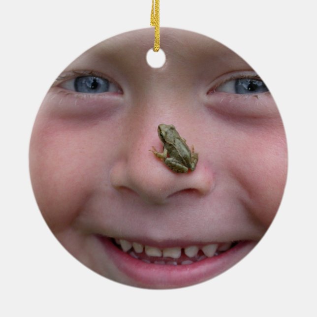 Frosch auf Nase Keramik Ornament (Hinten)