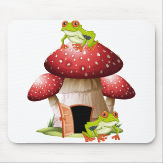 Frosch auf Pilz Mousepad