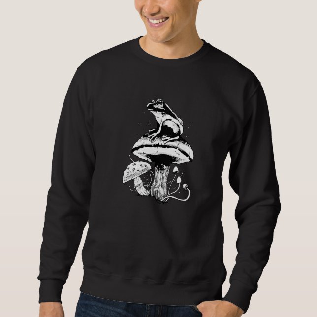 Frosch auf Pilz Sweatshirt (Vorderseite)