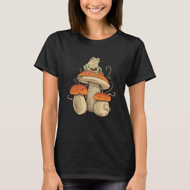 Frosch auf Pilz T-Shirt (Vorderseite)
