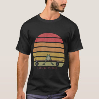 Frosch auf Skateboard Vintage Vibes T-Shirt