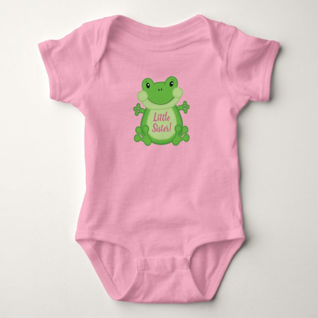 Frosch Baby Dusche Pink Baby Strampler (Vorderseite)