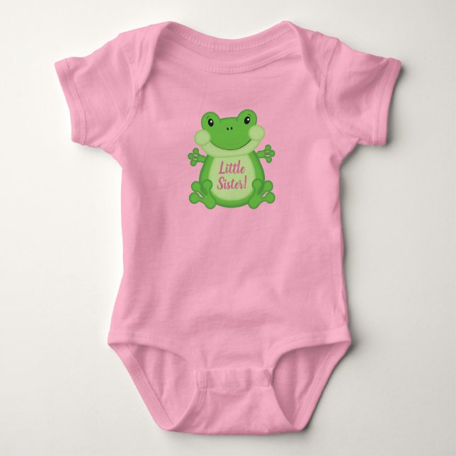 Frosch Baby Dusche Pink Strampler (Vorderseite)