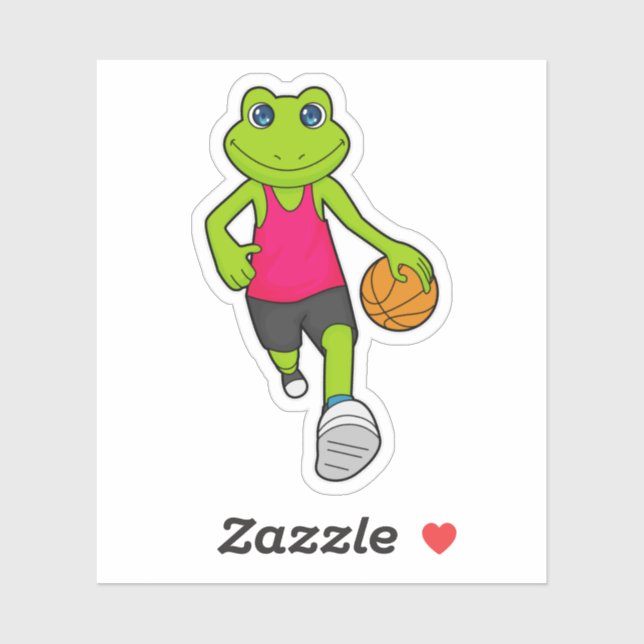 Frosch Basketball-Spieler Basketball Aufkleber (Blatt)