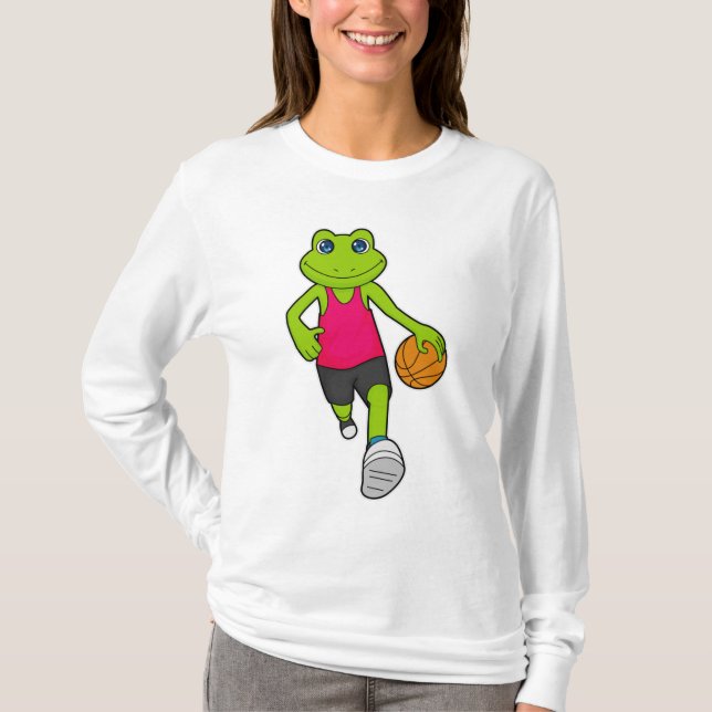 Frosch Basketball-Spieler Basketball T-Shirt (Vorderseite)