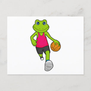 Frosch Basketballspieler Basketball Postkarte