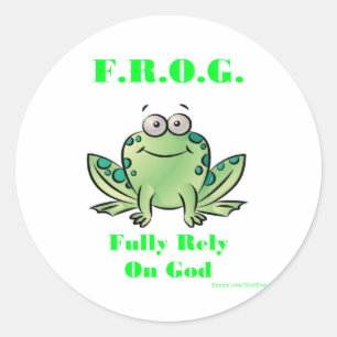 FROSCH (bauen Sie völlig auf Gott) Runder Aufkleber
