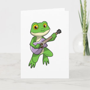 Frosch bei Musik mit Gitarre Karte