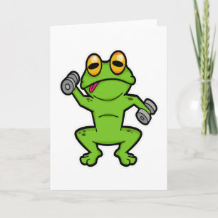 Frosch bei Schultertraining mit Hanteln Karte