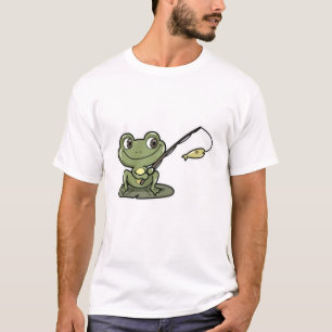 Frosch beim Angeln mit Angelrute T-Shirt