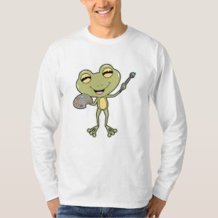 Frosch beim Anmalen mit Pinsel und Farbe T-Shirt