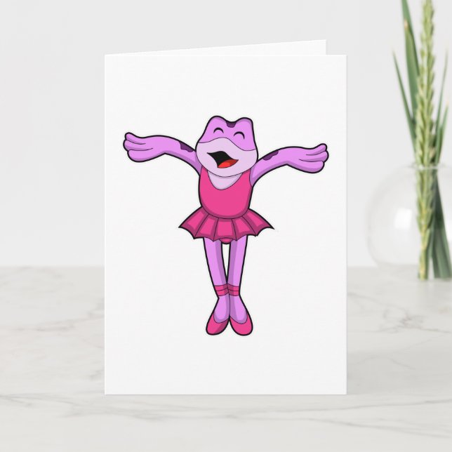 Frosch beim Ballett-Tanz mit Rock Karte (Vorderseite)