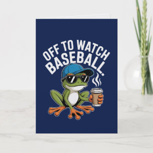 Frosch beim Baseball schauen Sportlicher Frosch Ka Karte