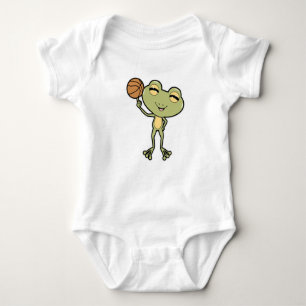 Frosch beim Basketball-Sport Baby Strampler