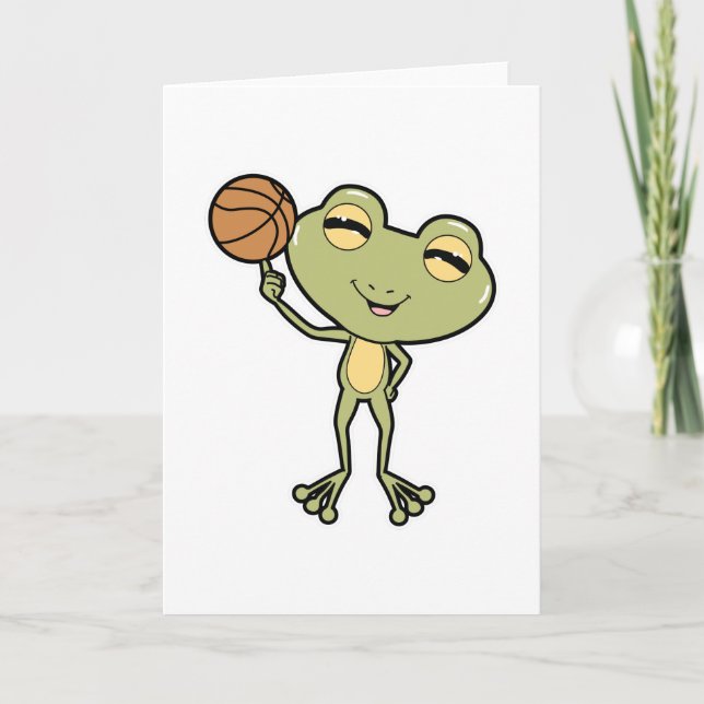 Frosch beim Basketball-Sport Karte (Vorderseite)